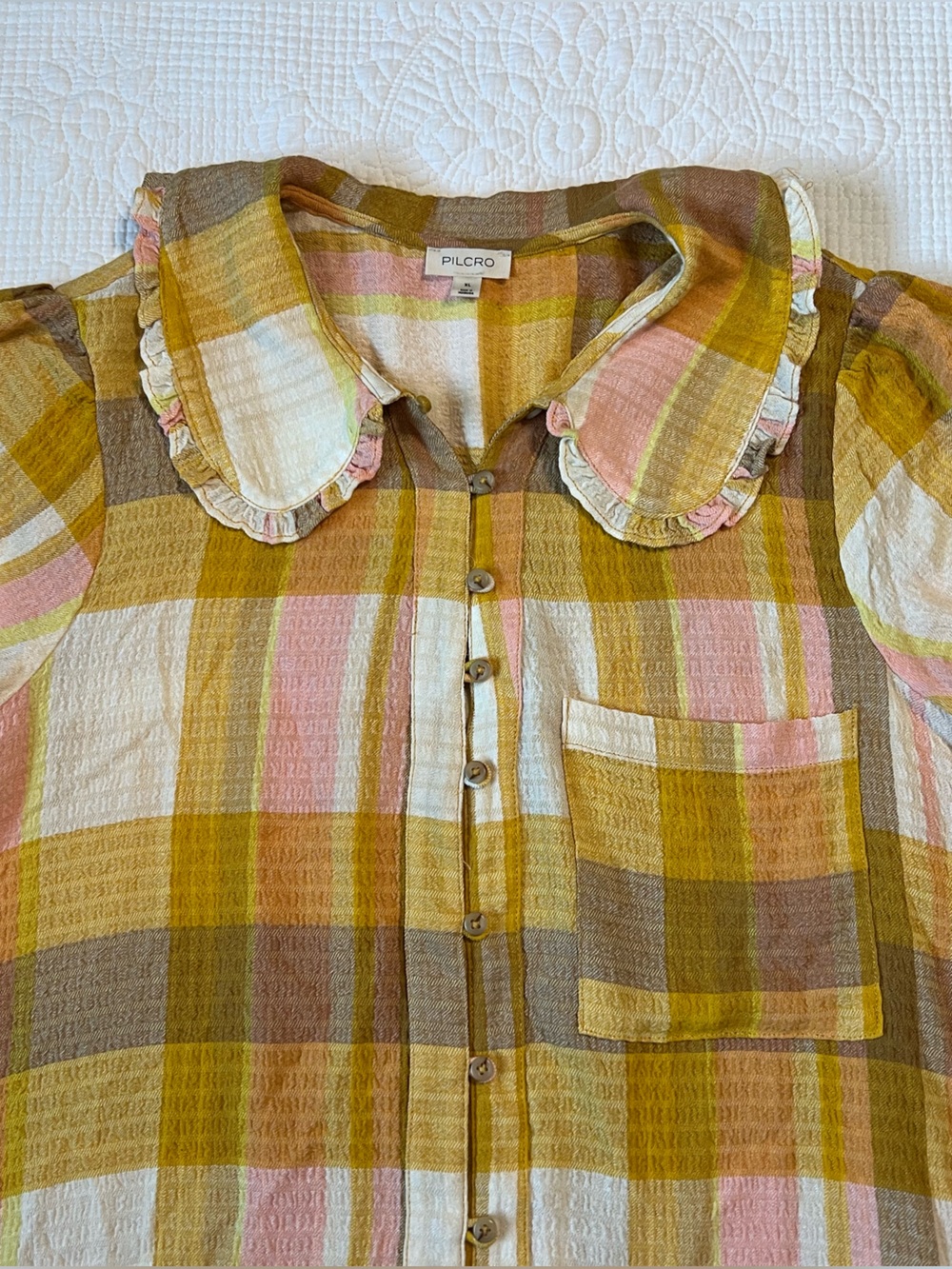 Pilcro Anthropologie Keira Plaid Blouse - Picture 3 of 9